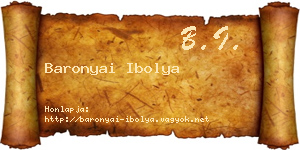 Baronyai Ibolya névjegykártya